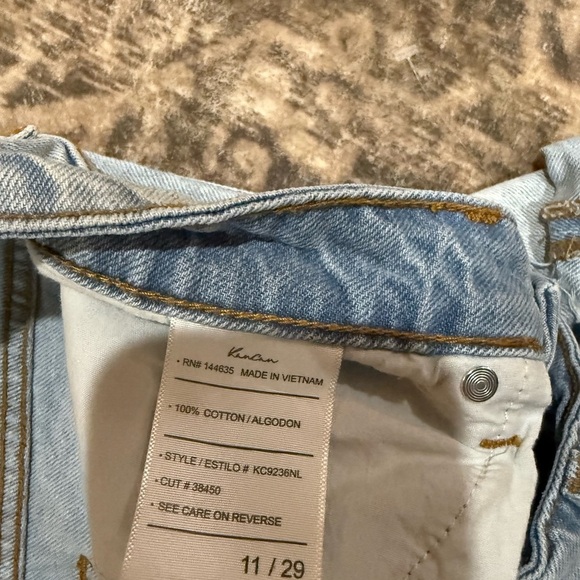 KanCan Blue High-Waisted Jean Shorts with Frayed Hem size 29 - Picture 8 of 8